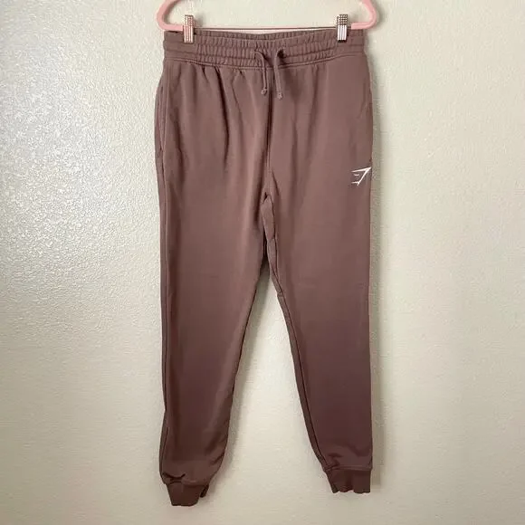 Gymshark Sweatpants Mens Small Brown Crest Joggers Training Workout Athletic Gym - Picture 3 of 12